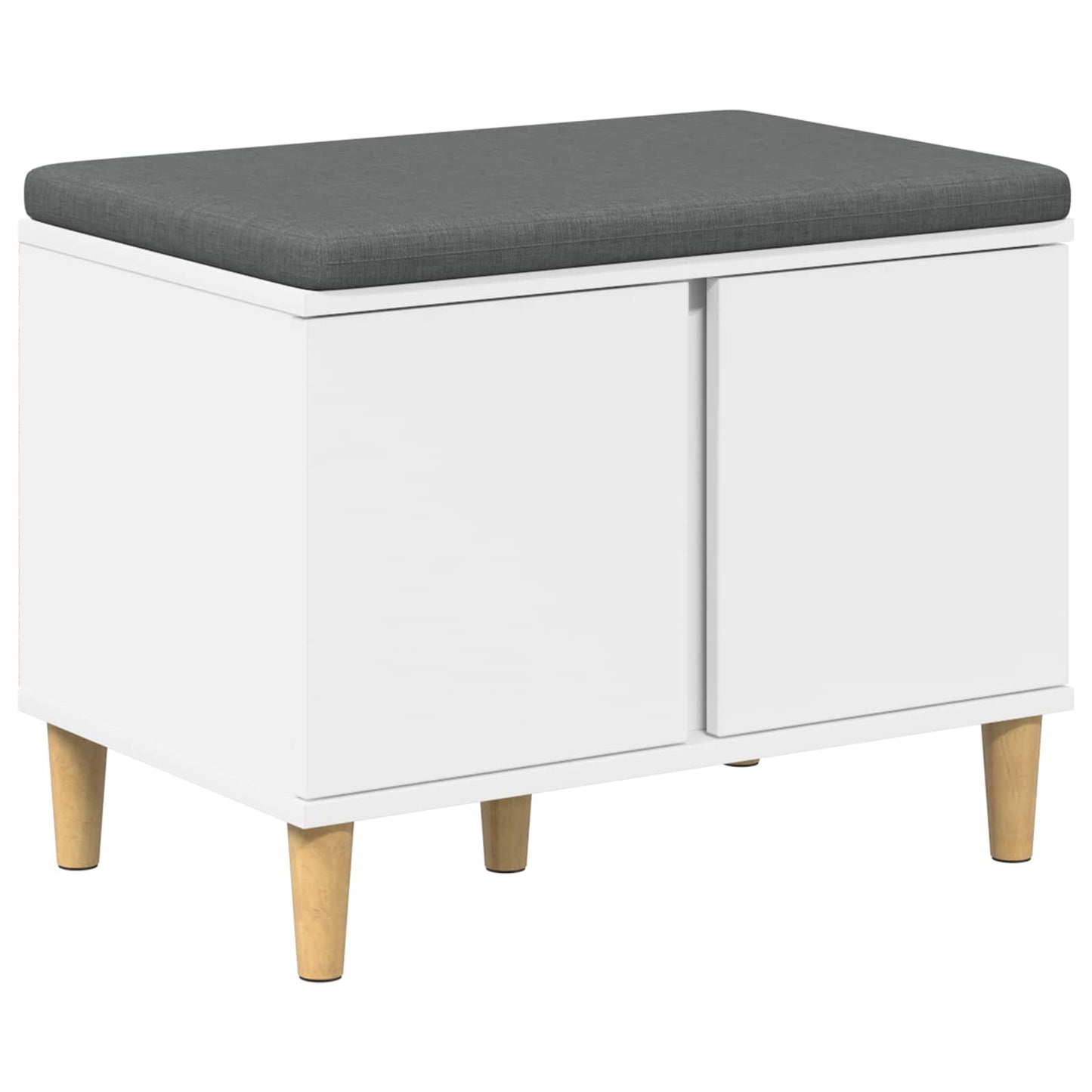 Hall Bench White 60 x 38 x 46 cm Engineered Wood and Fabric