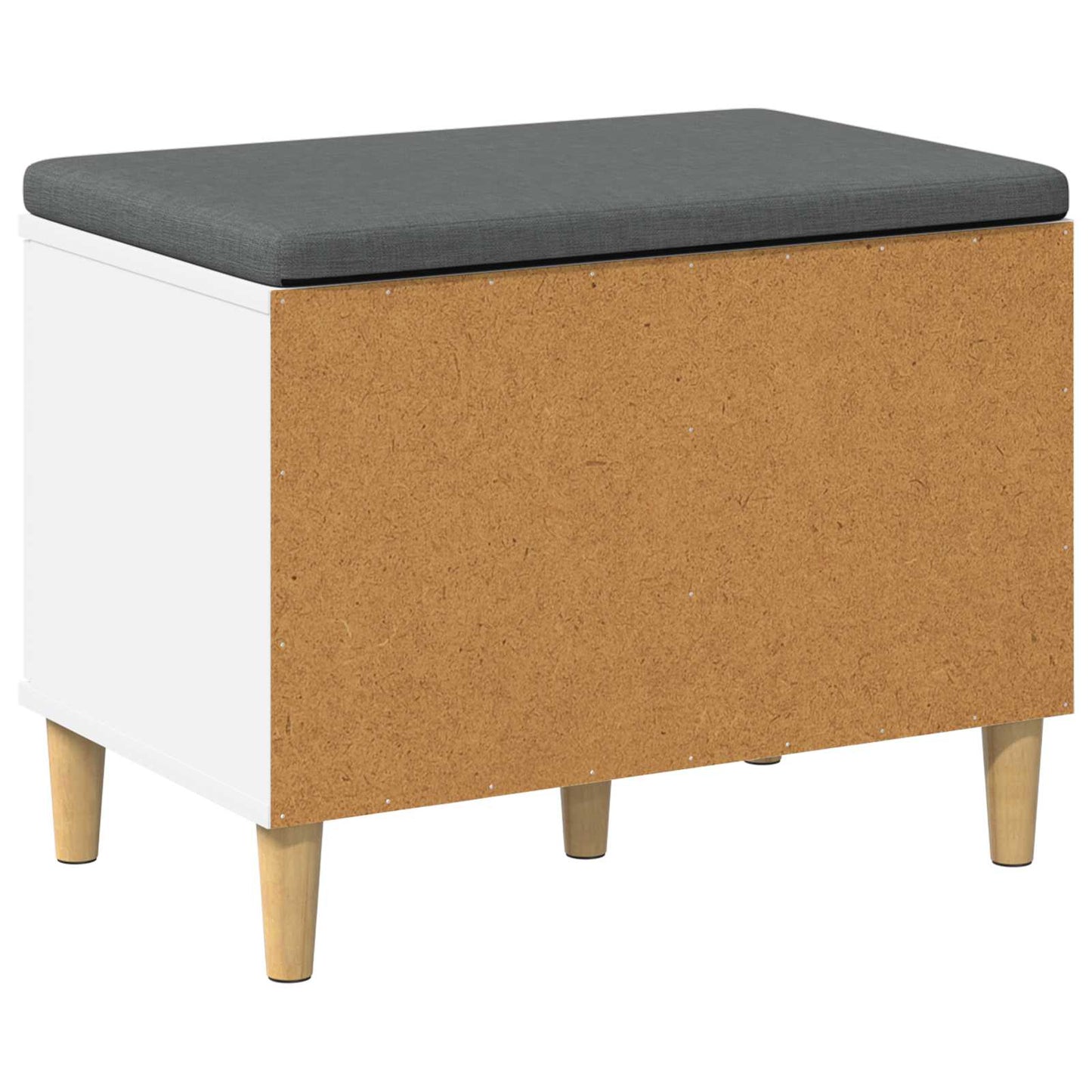 Hall Bench White 60 x 38 x 46 cm Engineered Wood and Fabric