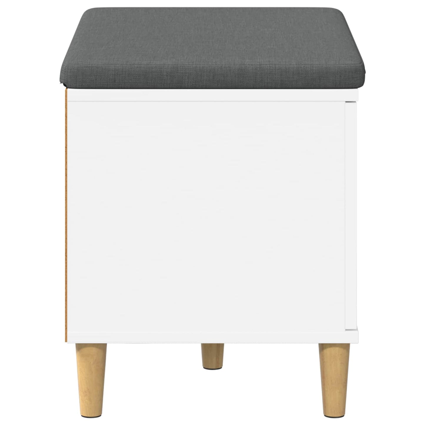 Hall Bench White 60 x 38 x 46 cm Engineered Wood and Fabric