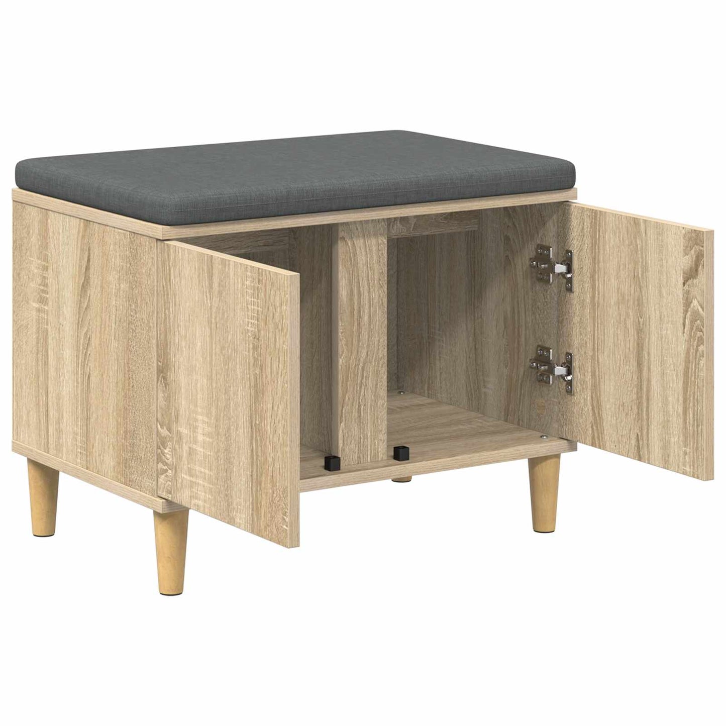 Hall Bench with Cushion with Storage Sonoma Oak 60 x 38 x 46 cm