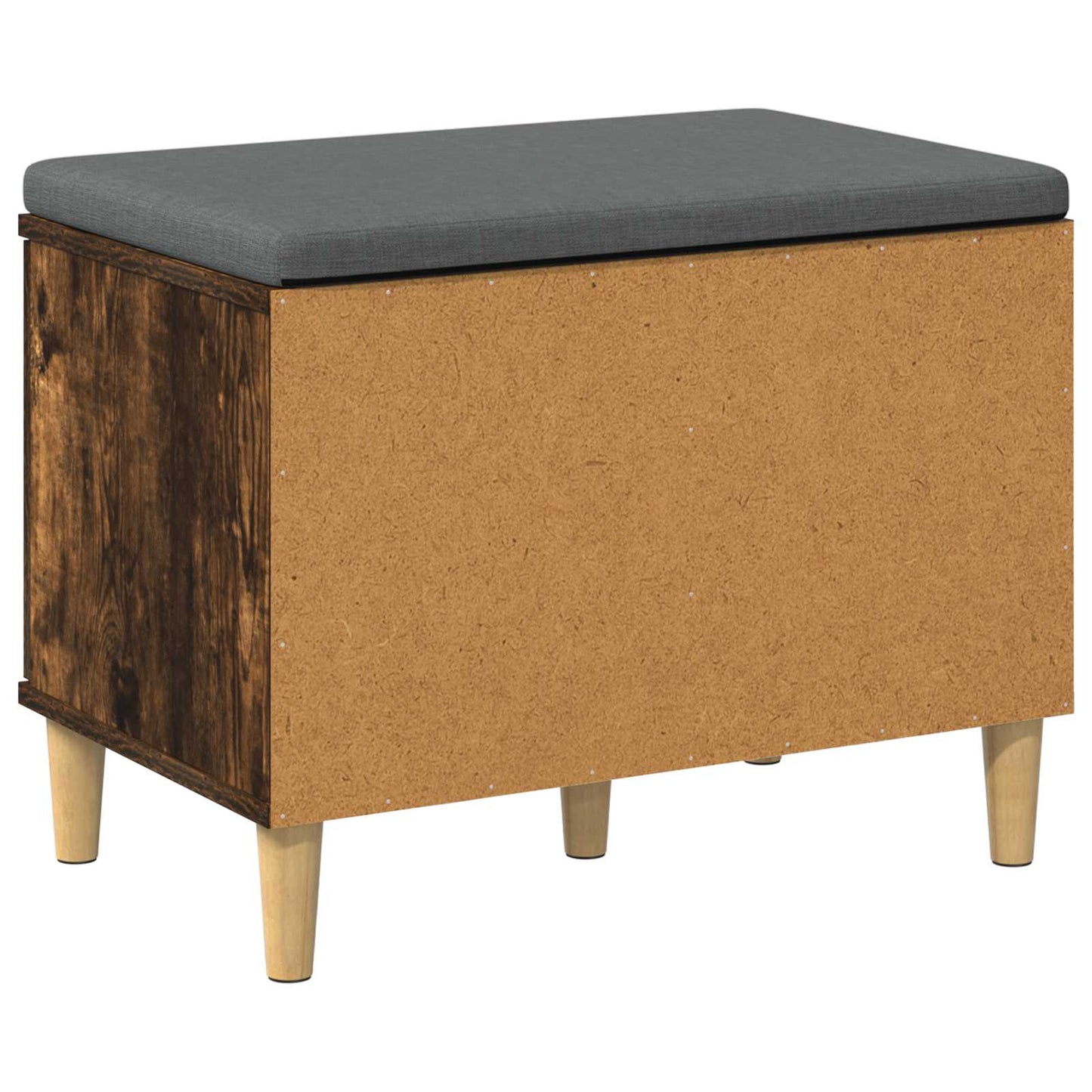 Hall Bench with Cushion with Storage Smoked Oak 60 x 38 x 46 cm
