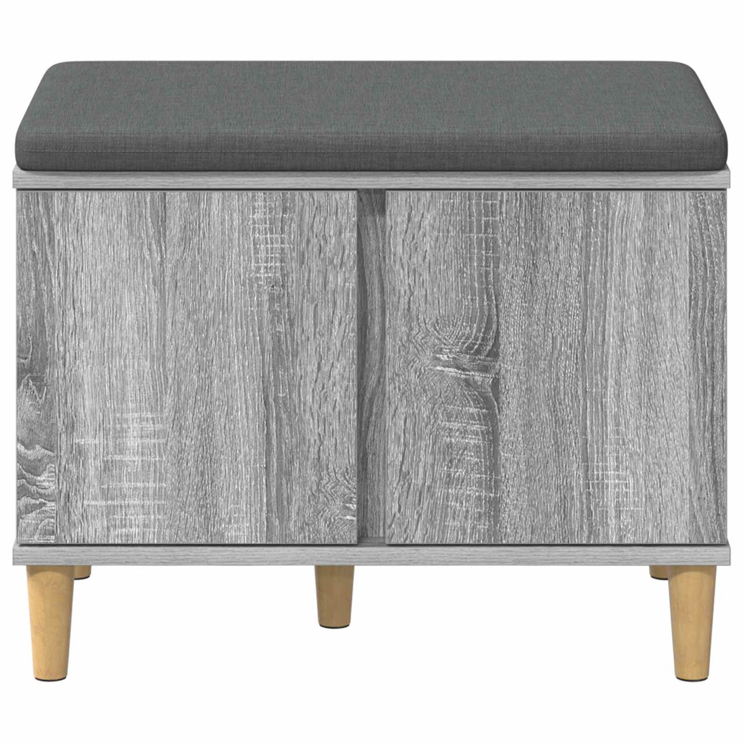 Hall Bench with Cushion with Door Grey Sonoma 60 x 38 x 46 cm