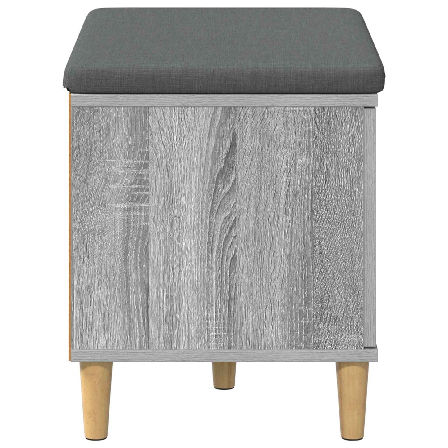 Hall Bench with Cushion with Door Grey Sonoma 60 x 38 x 46 cm