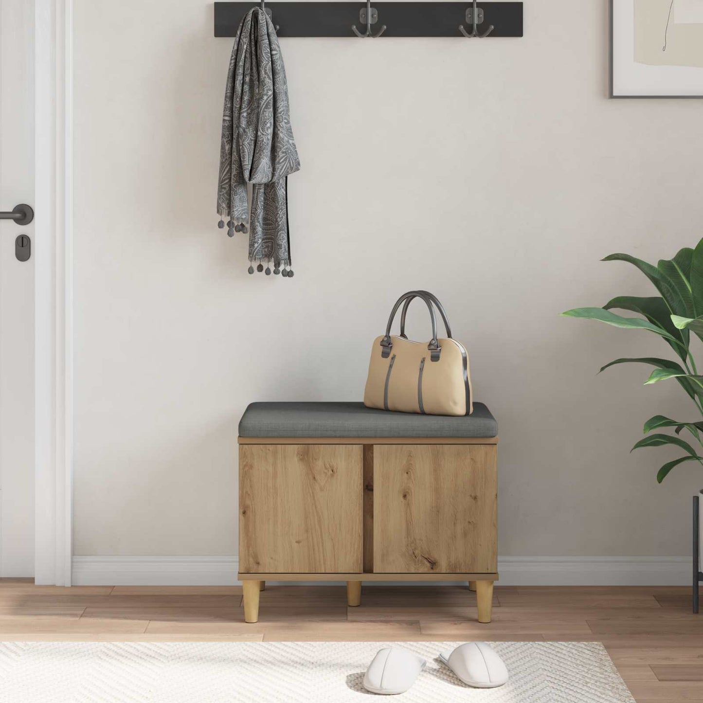 Hall Bench Artisan Oak 60 x 38 x 46 cm