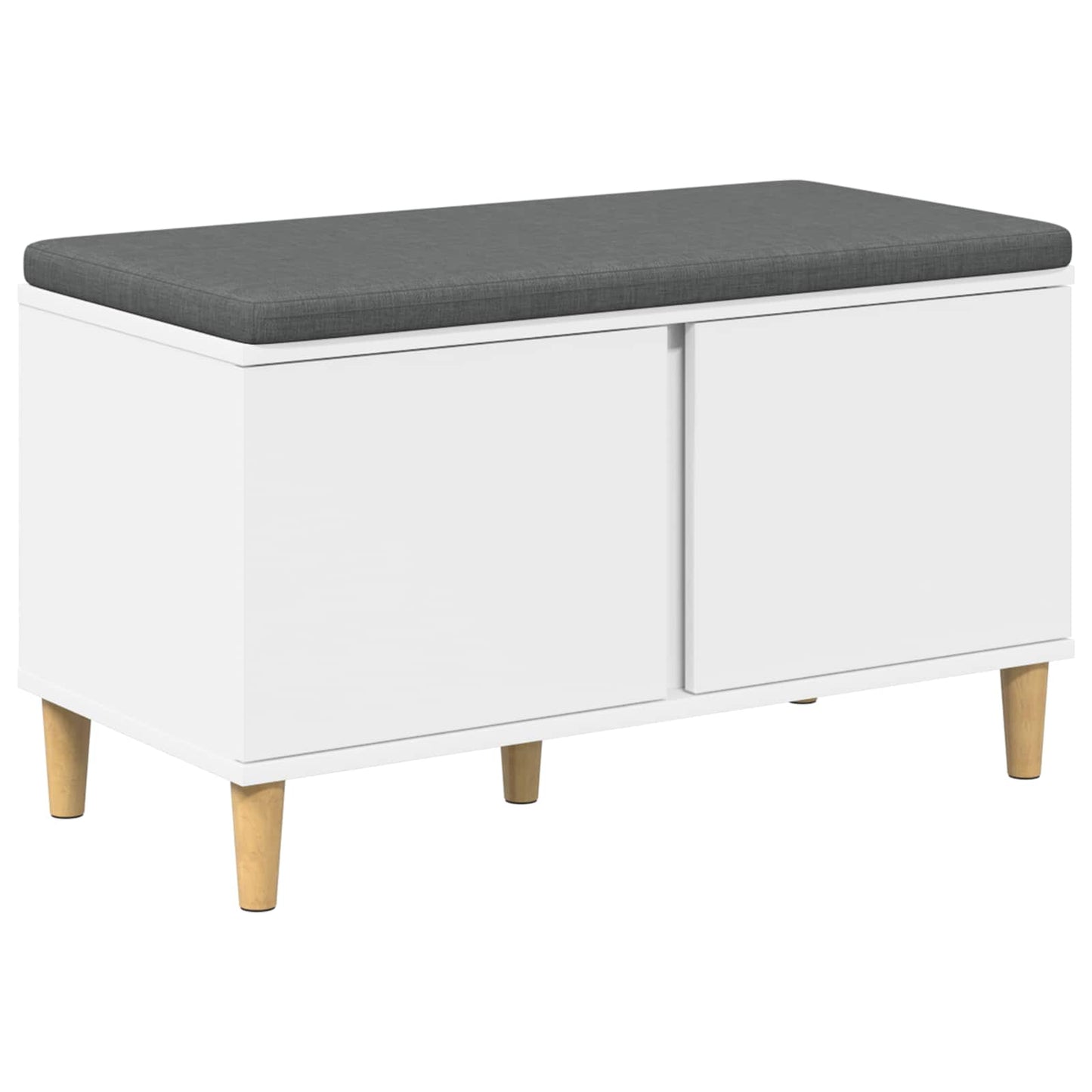Hall Bench White 80 x 38 x 46 cm Engineered Wood and Fabric