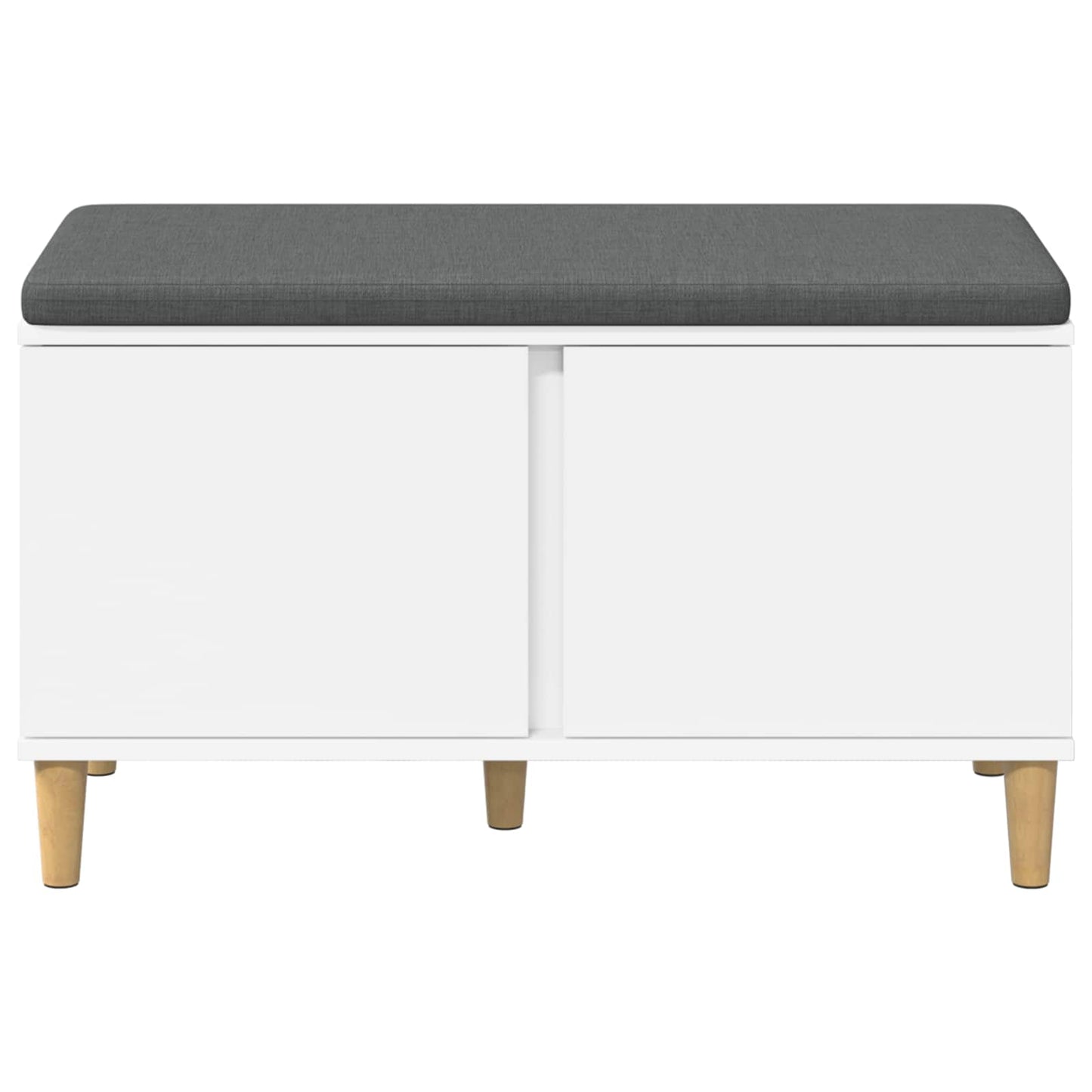 Hall Bench White 80 x 38 x 46 cm Engineered Wood and Fabric