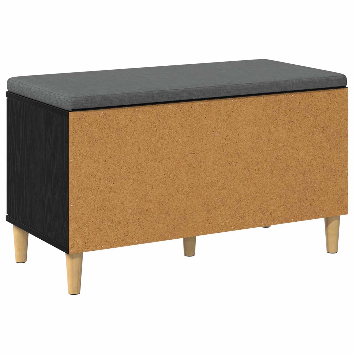 Hall Bench Black Oak 80 x 38 x 46 cm Engineered Wood and Fabric