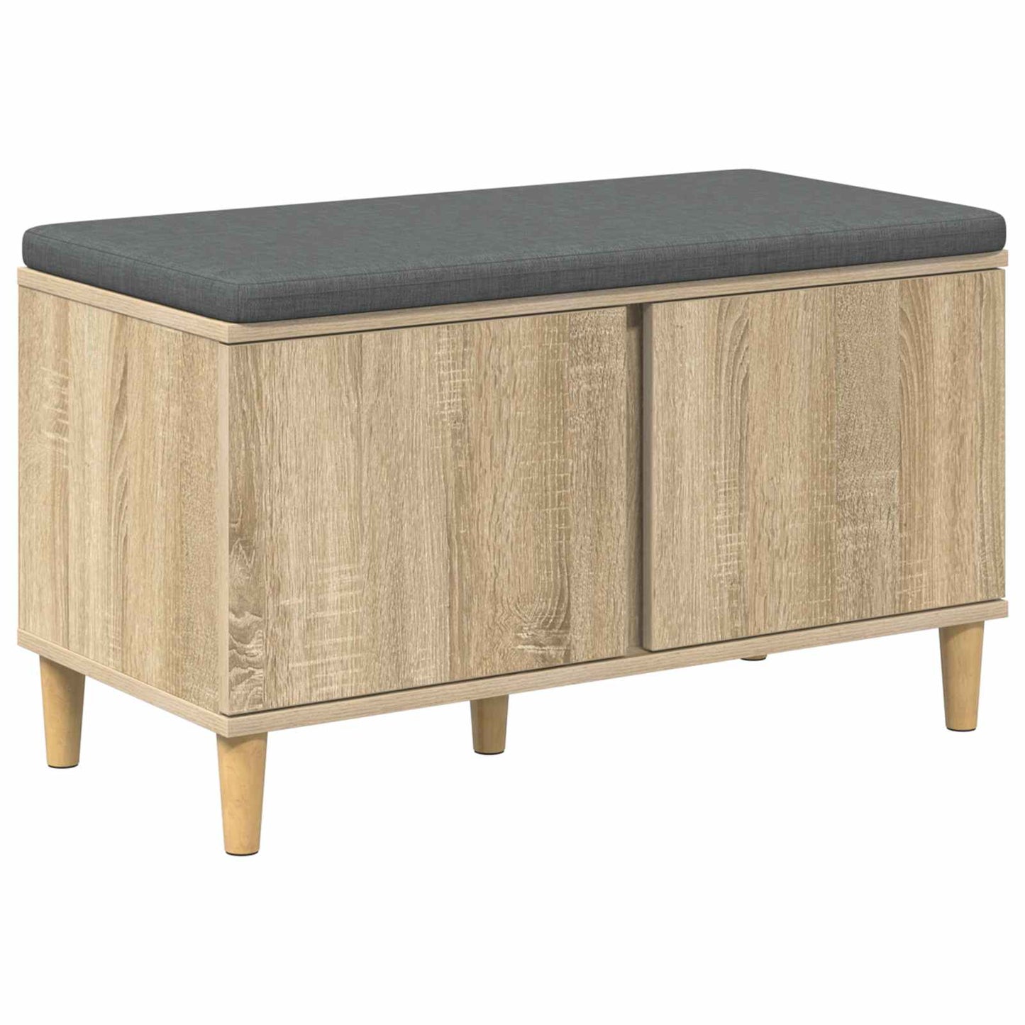 Hall Bench with Cushion with Storage Sonoma Oak 80 x 38 x 46 cm