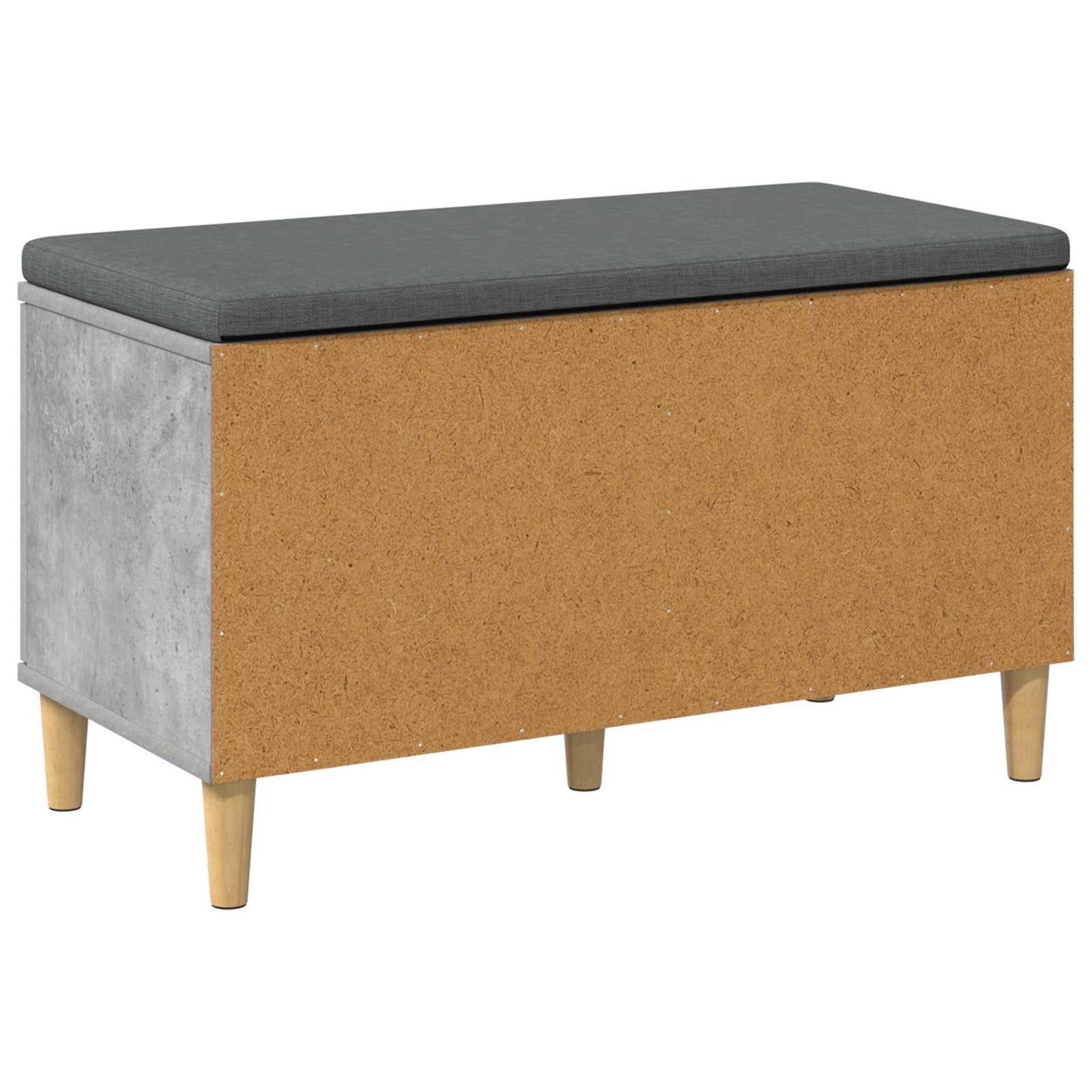 Hall Bench with Cushion with Door Concrete Grey 80 x 38 x 46 cm