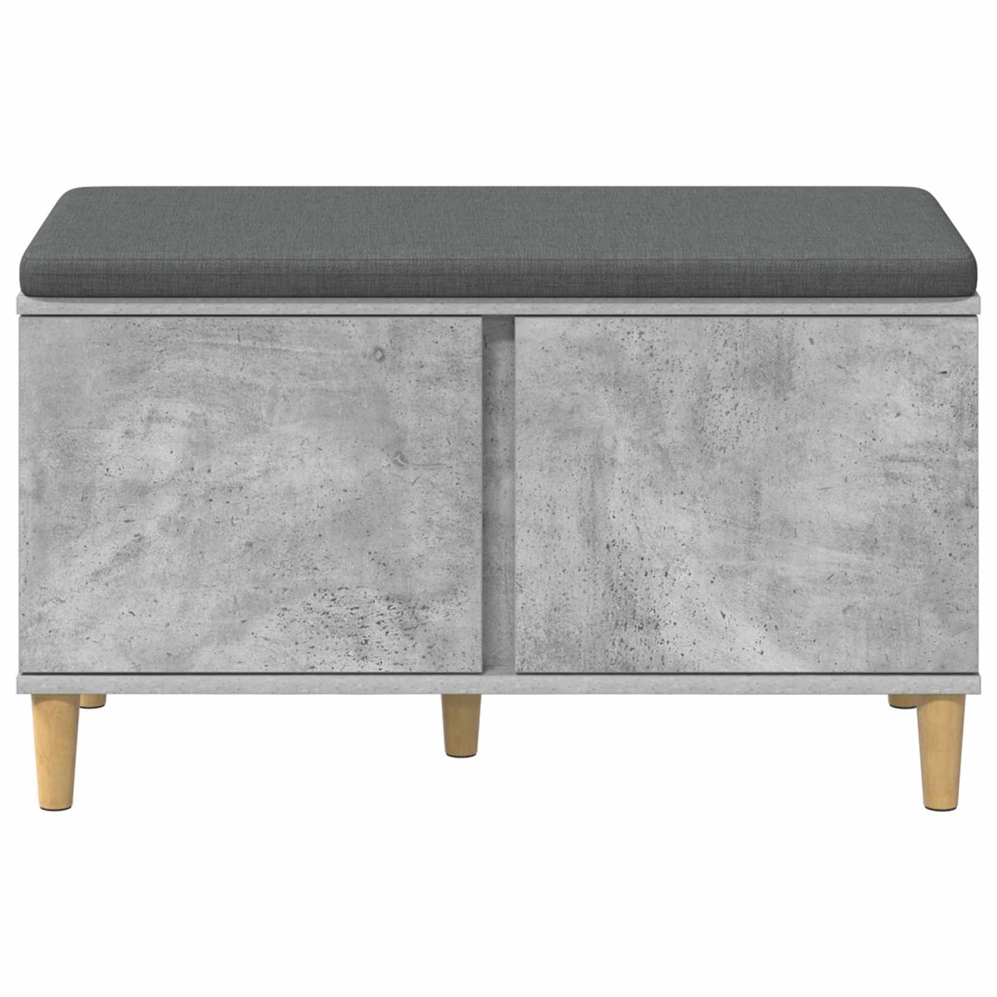 Hall Bench with Cushion with Door Concrete Grey 80 x 38 x 46 cm