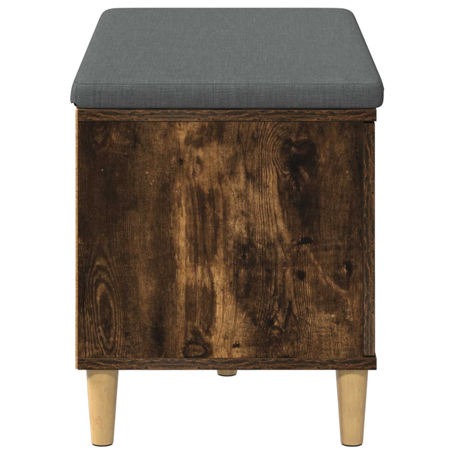Hall Bench with Cushion with Storage Smoked Oak 80 x 38 x 46 cm