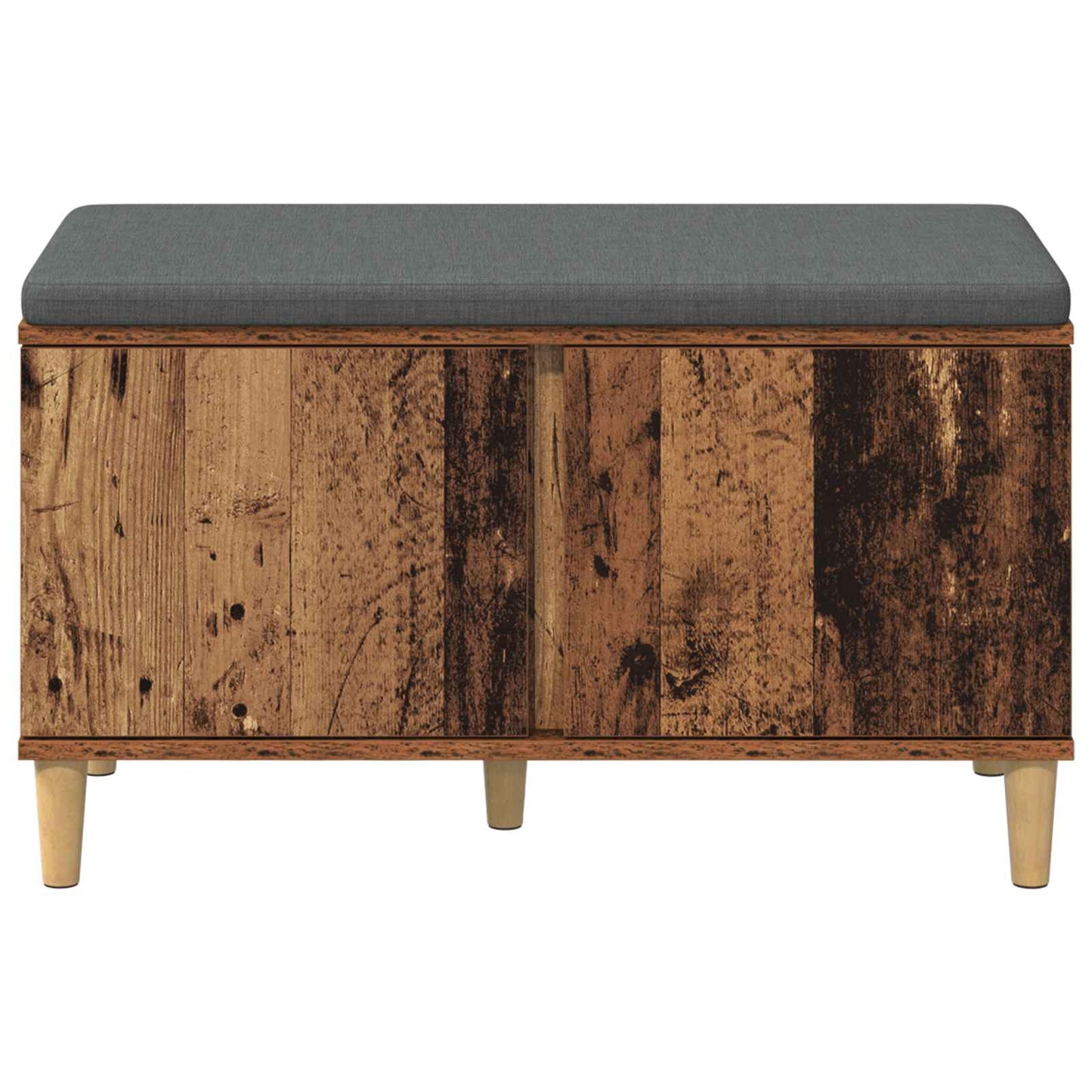 Hall Bench Old Wood 80 x 38 x 46 cm Engineered Wood and Fabric