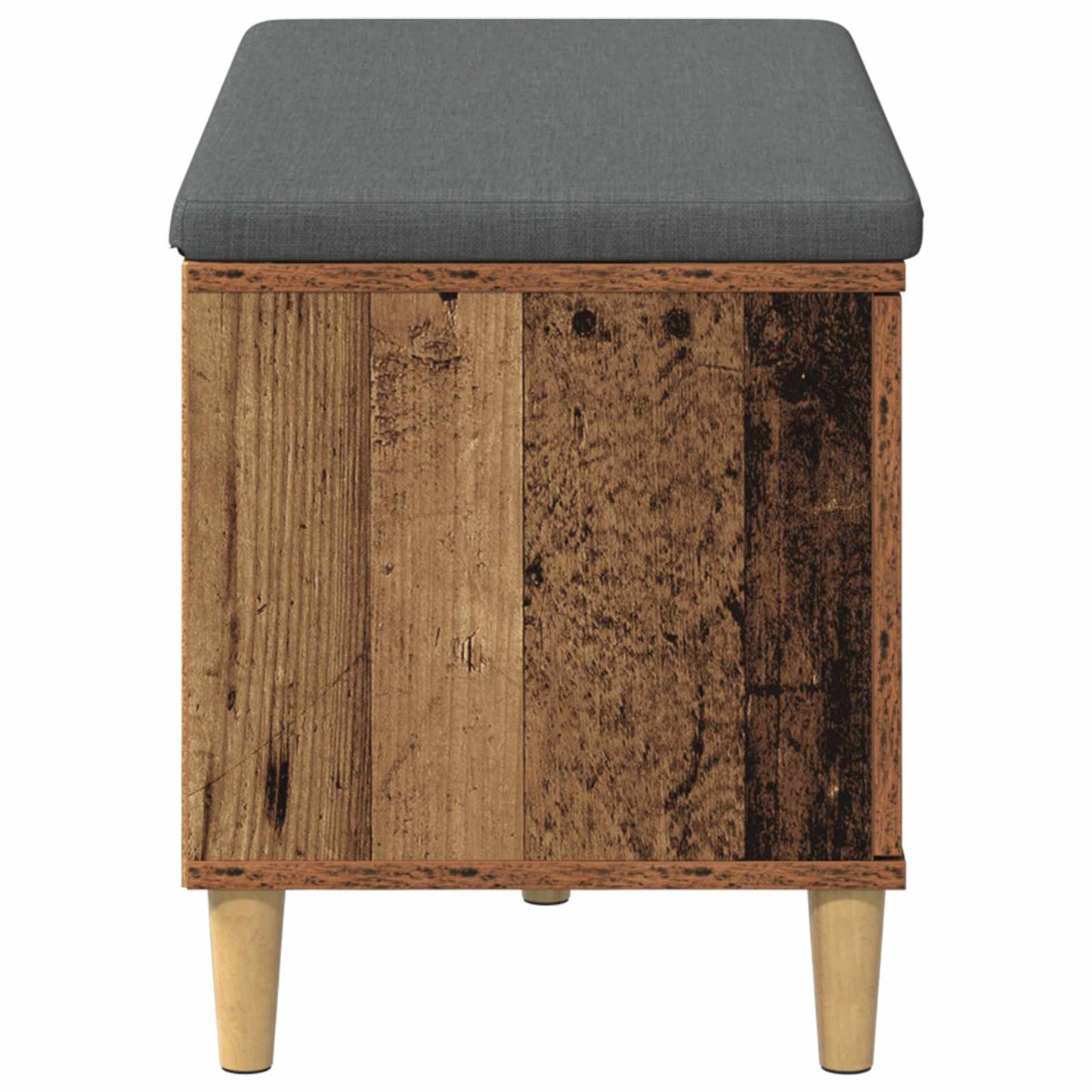 Hall Bench Old Wood 80 x 38 x 46 cm Engineered Wood and Fabric