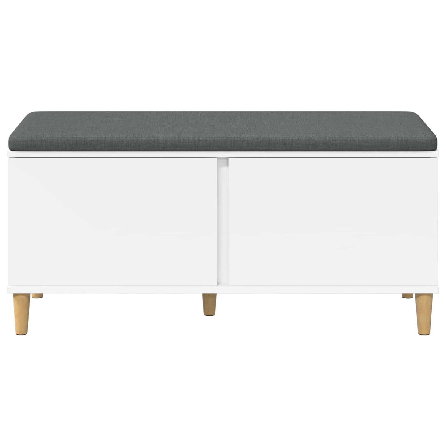 Hall Bench White 100 x 38 x 46 cm Engineered Wood and Fabric