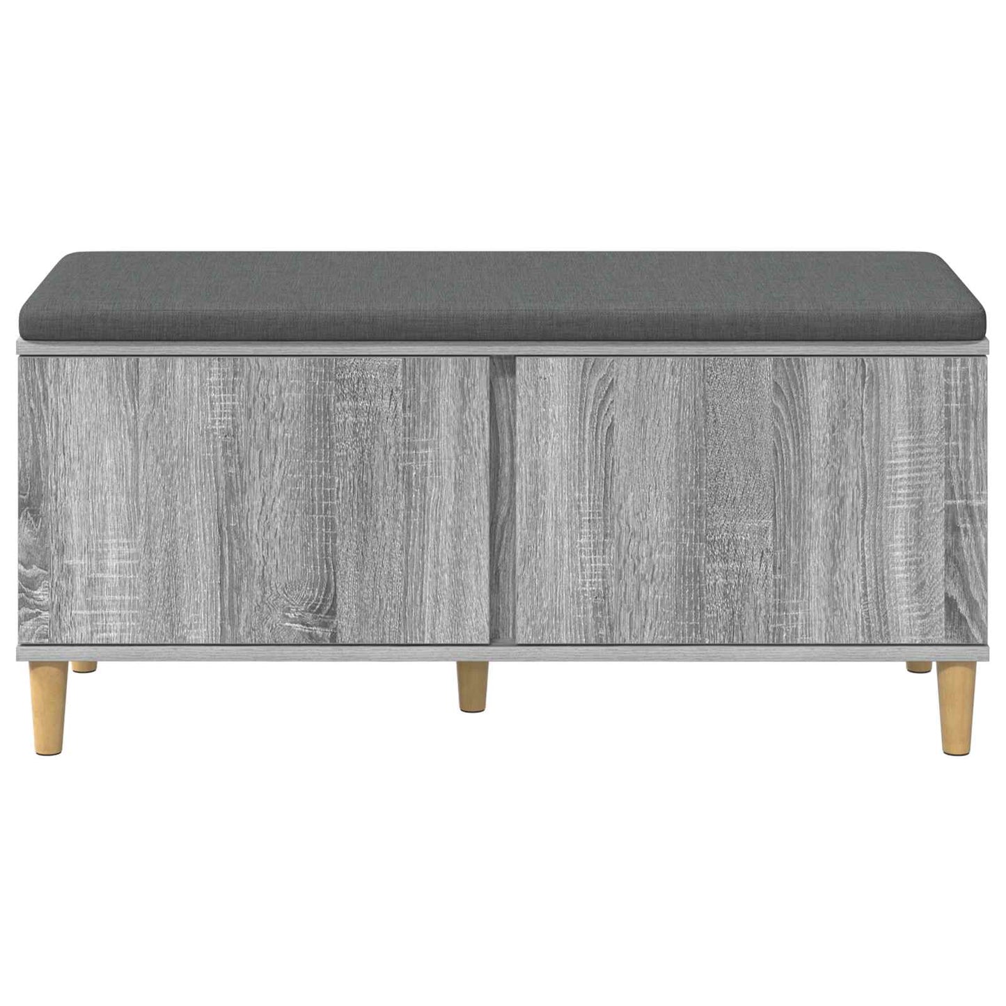 Hall Bench with Cushion with Door Grey Sonoma 100 x 38 x 46 cm