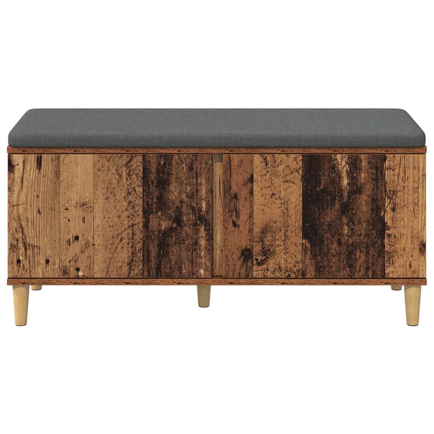 Hall Bench Old Wood 100 x 38 x 46 cm Engineered Wood and Fabric