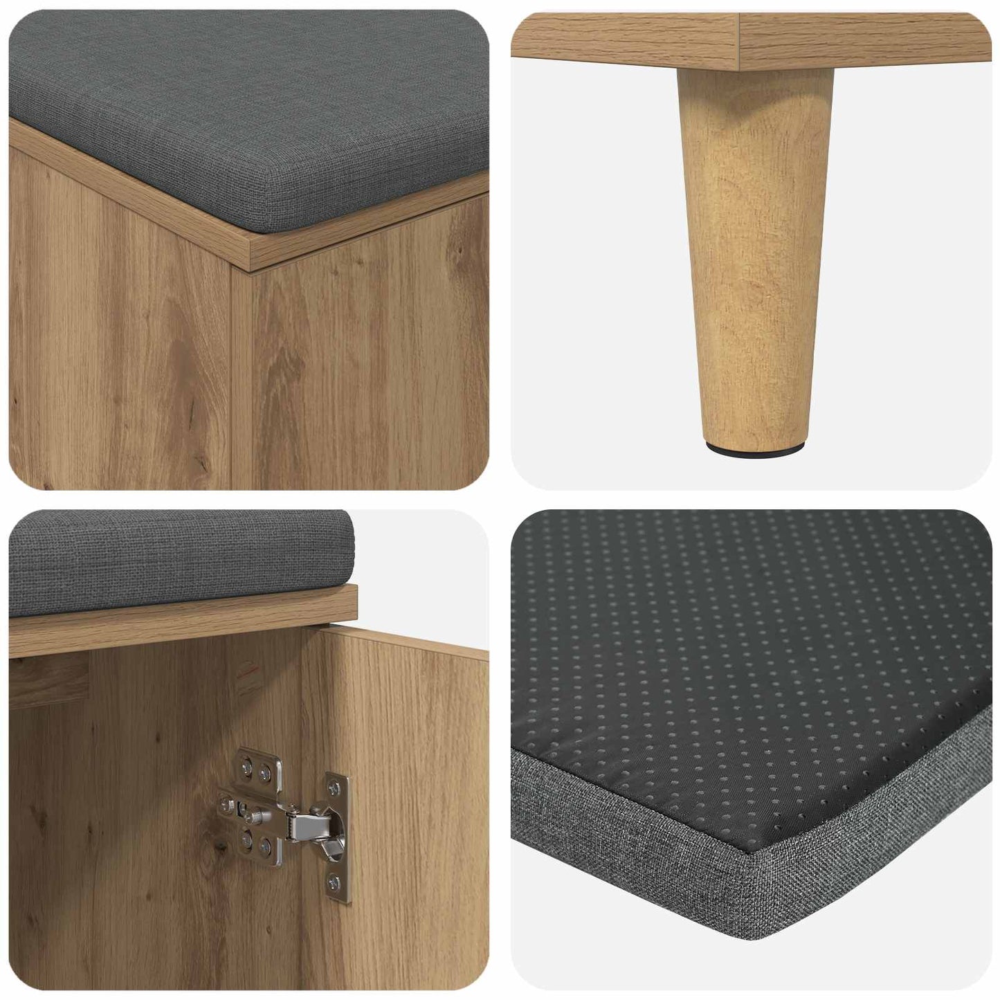 Hall Bench Artisan Oak 100 x 38 x 46 cm