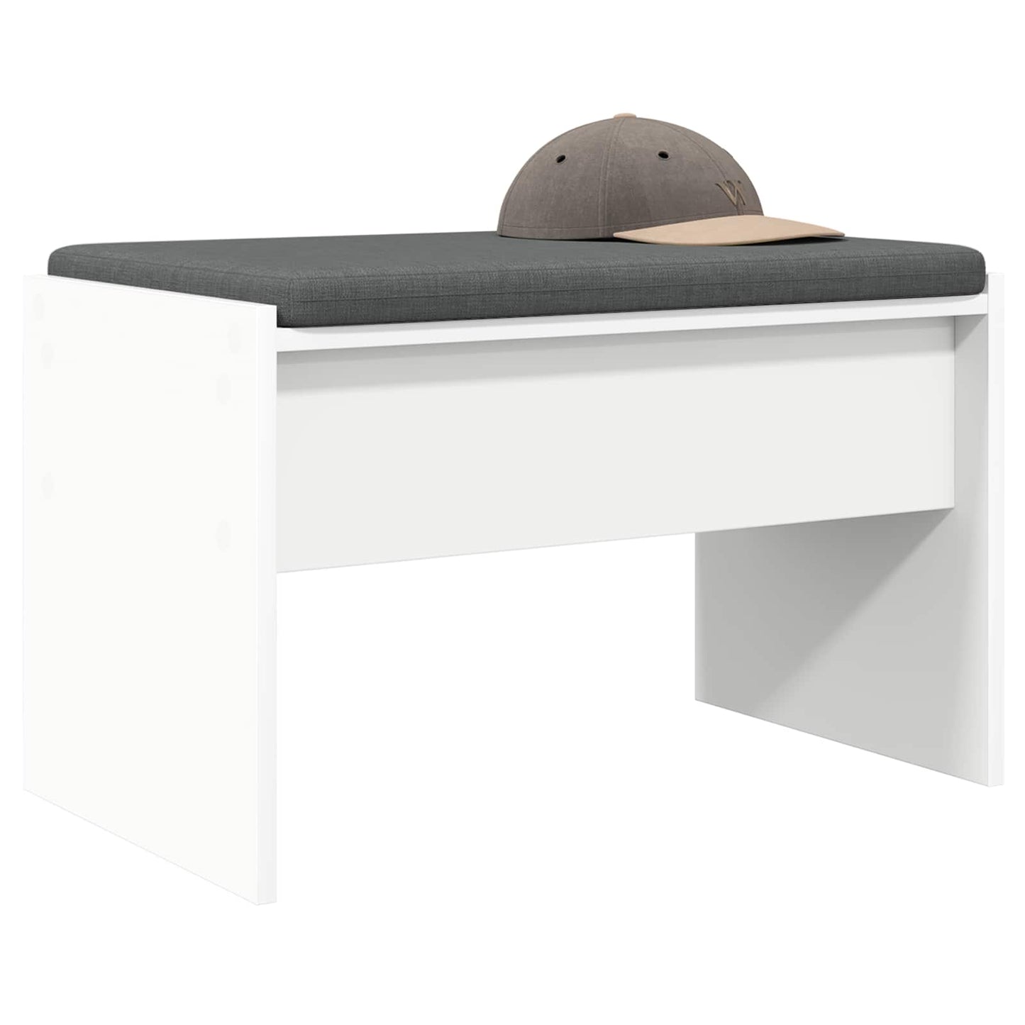 Hall Bench with Cushion White 63 x 38 x 40 cm