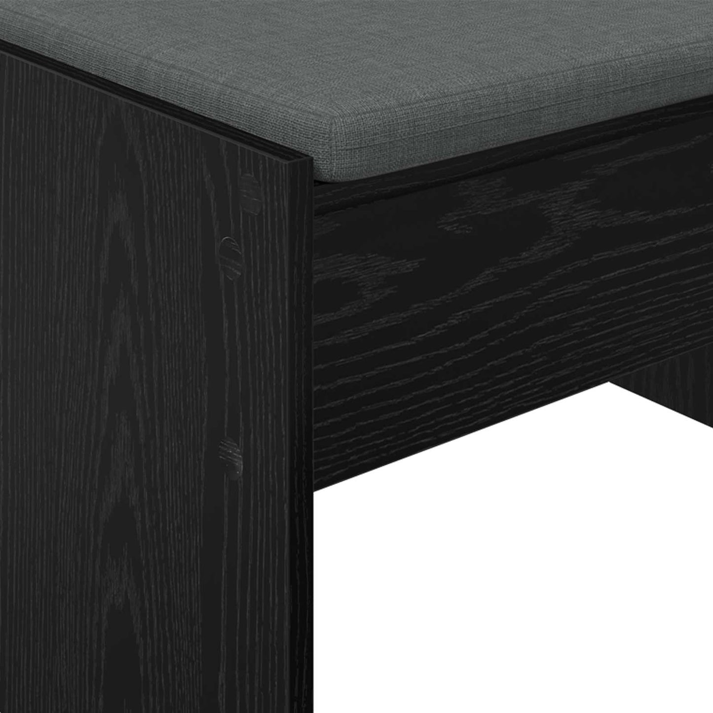 Hall Bench with Cushion Black Oak 63 x 38 x 40 cm