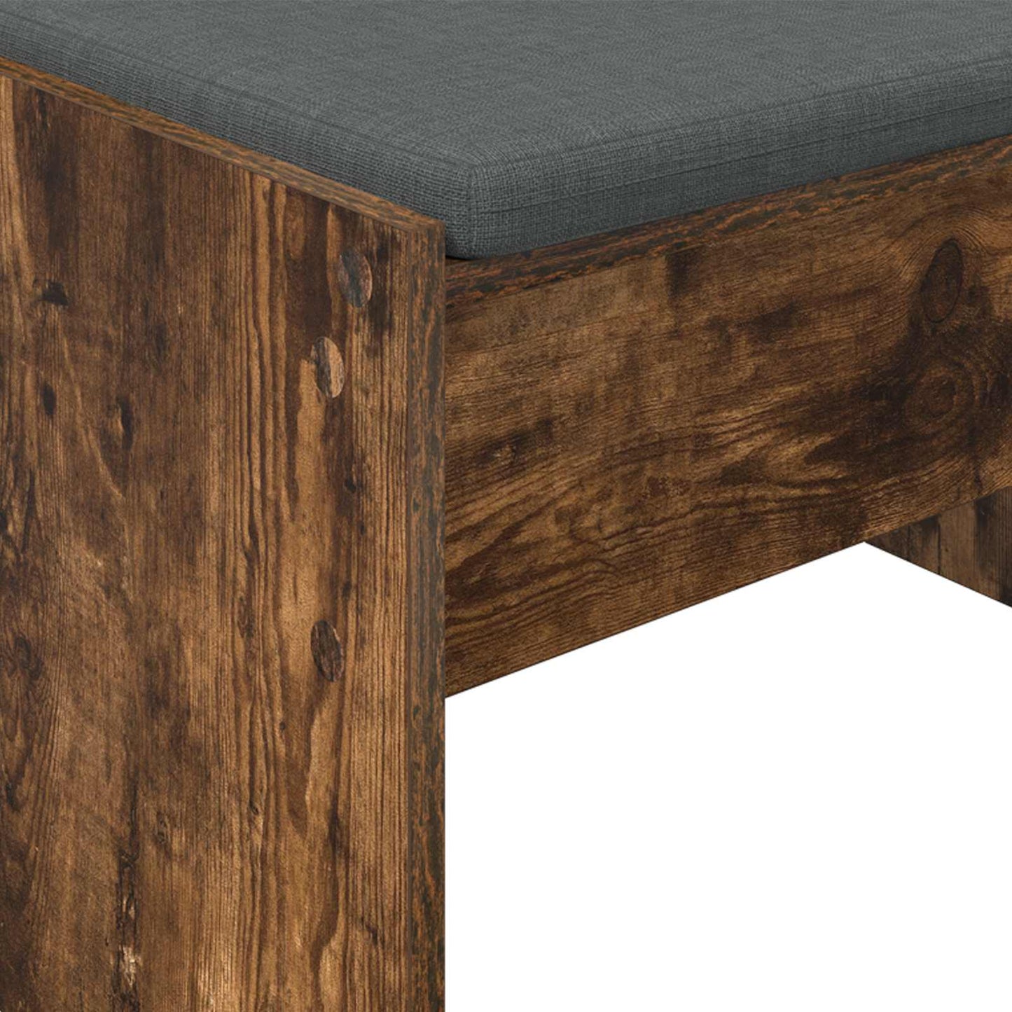 Hall Bench with Cushion Smoked Oak 63 x 38 x 40 cm