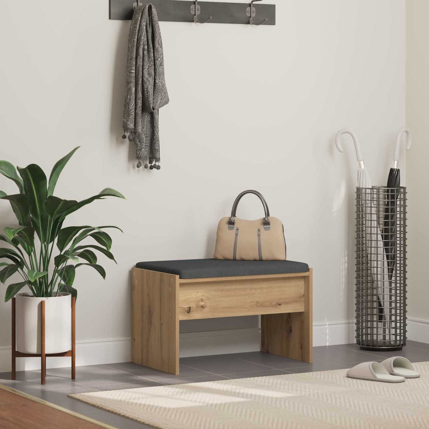 Hall Bench Artisan Oak 63 x 38 x 40 cm