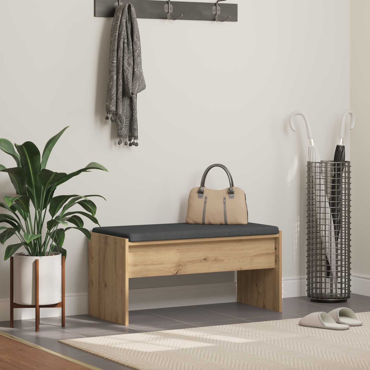 Hall Bench Artisan Oak 83 x 38 x 40 cm