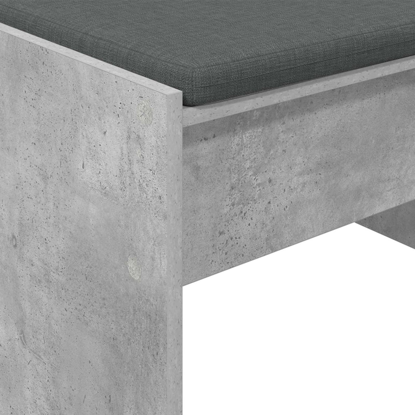Hall Bench with Cushion Concrete Grey 103 x 38 x 40 cm