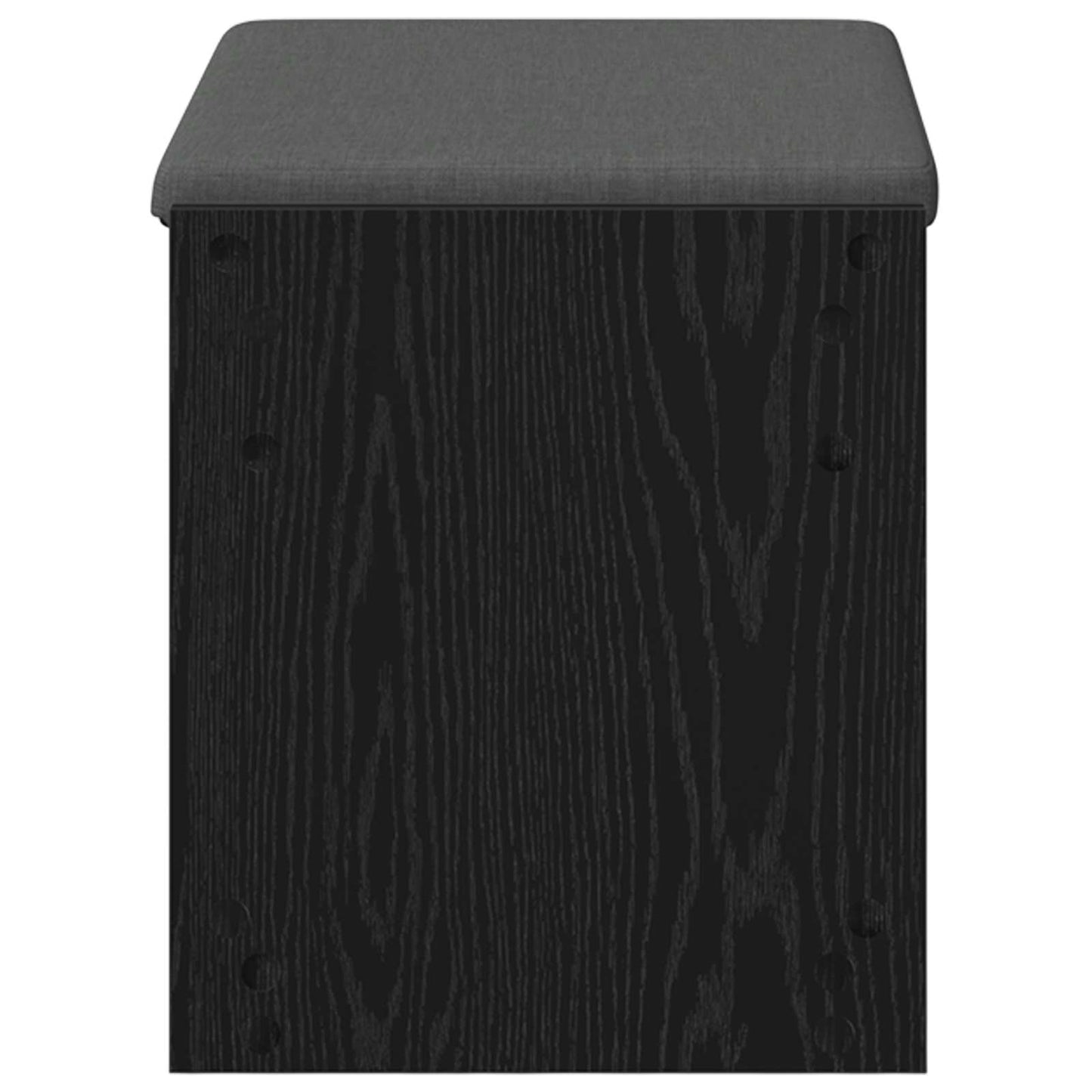 Hall Bench Black Oak 63 x 38 x 45 cm Engineered Wood and Fabric