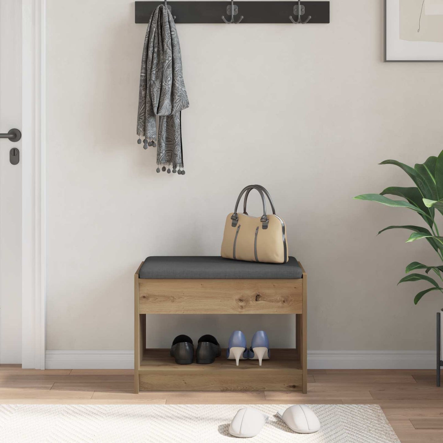 Hall Bench Artisan Oak 63 x 38 x 45 cm