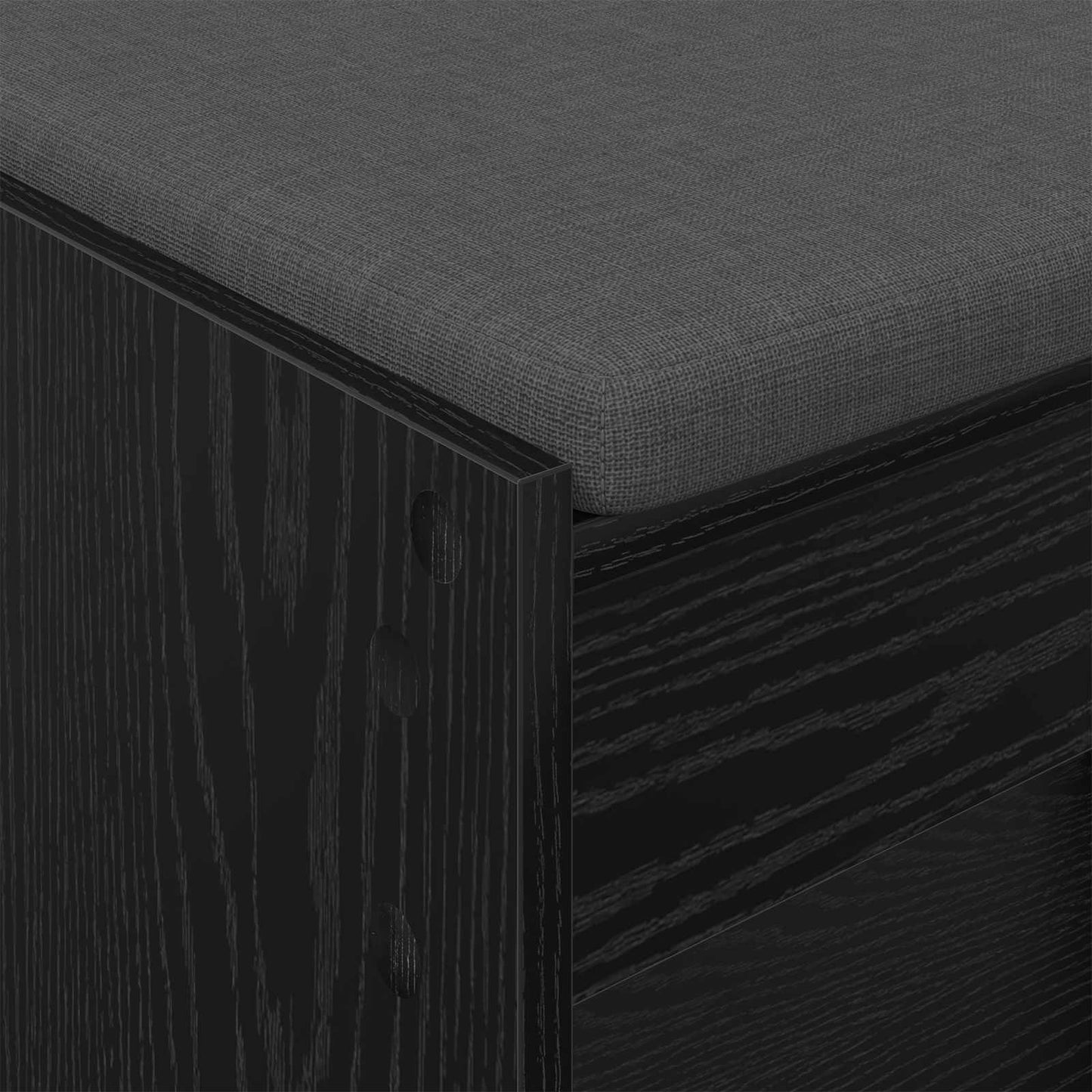 Hall Bench Black Oak 83 x 38 x 45 cm Engineered Wood and Fabric