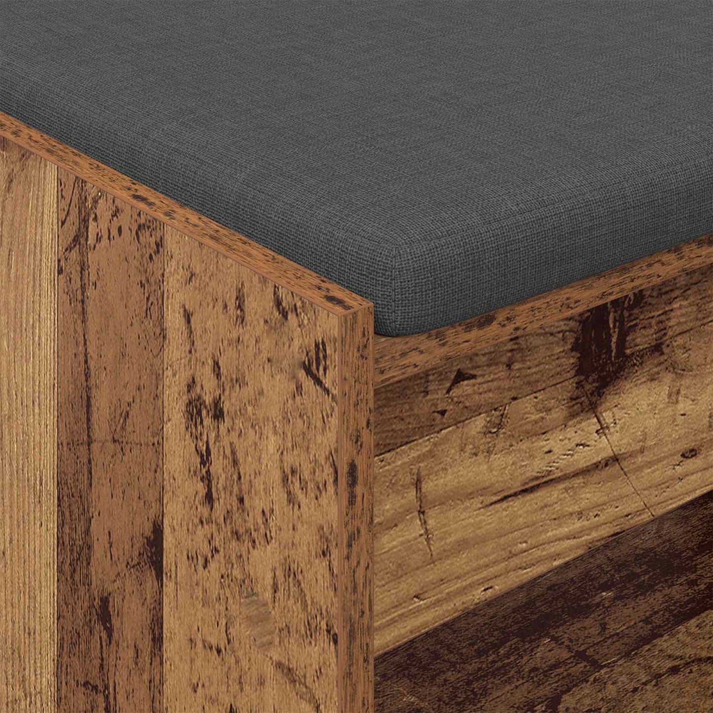 Hall Bench Old Wood 83 x 38 x 45 cm Engineered Wood and Fabric