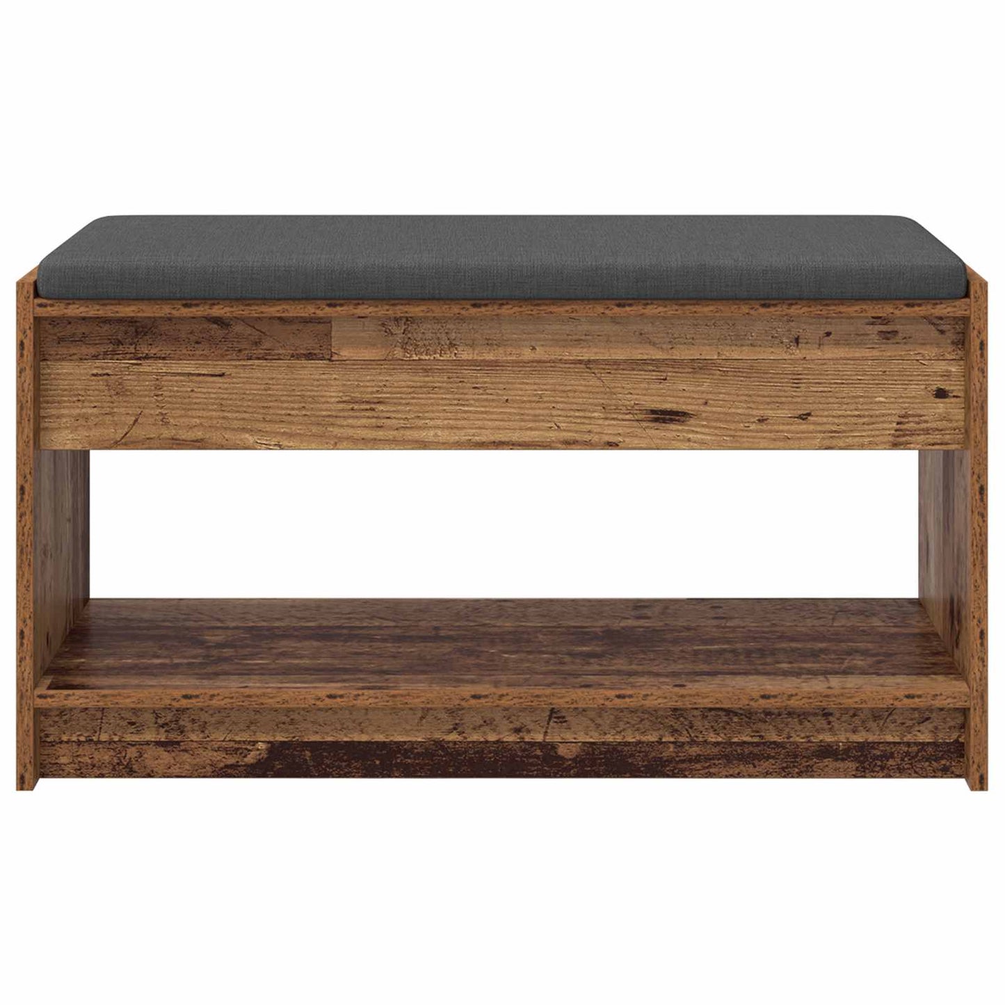 Hall Bench Old Wood 83 x 38 x 45 cm Engineered Wood and Fabric