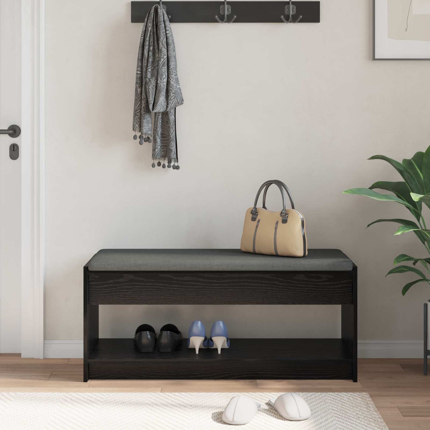 Hall Bench Black Oak 103 x 38 x 45 cm