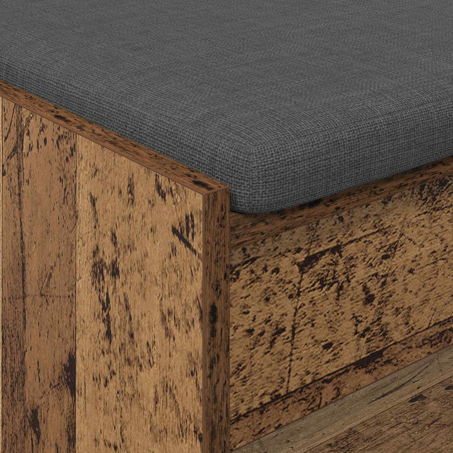 Hall Bench Old Wood 103 x 38 x 45 cm Engineered Wood and Fabric