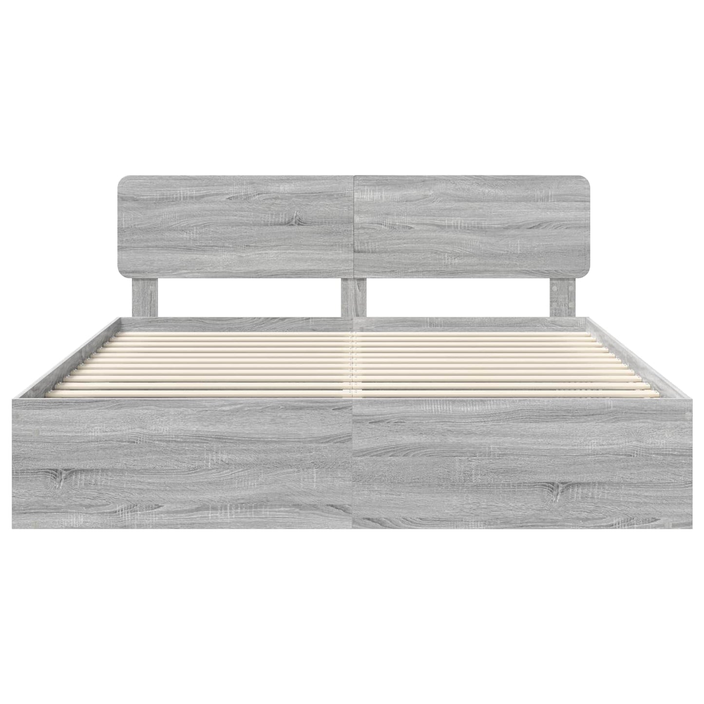 Bed Frame Grey Sonoma 200 x 200 cm Solid Pine Wood