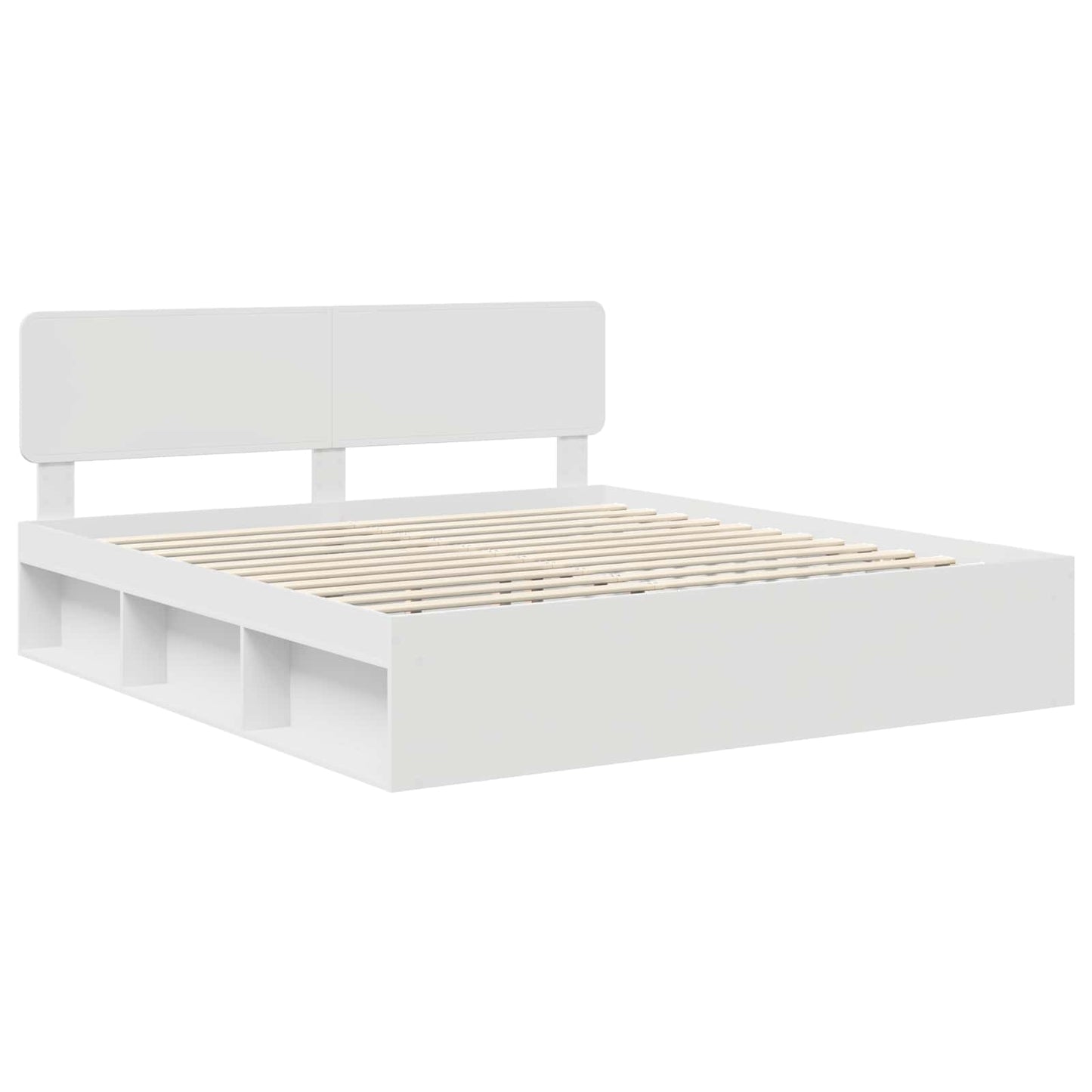 Bed Frame with Headboard White 180 x 200 cm Solid Pine Wood