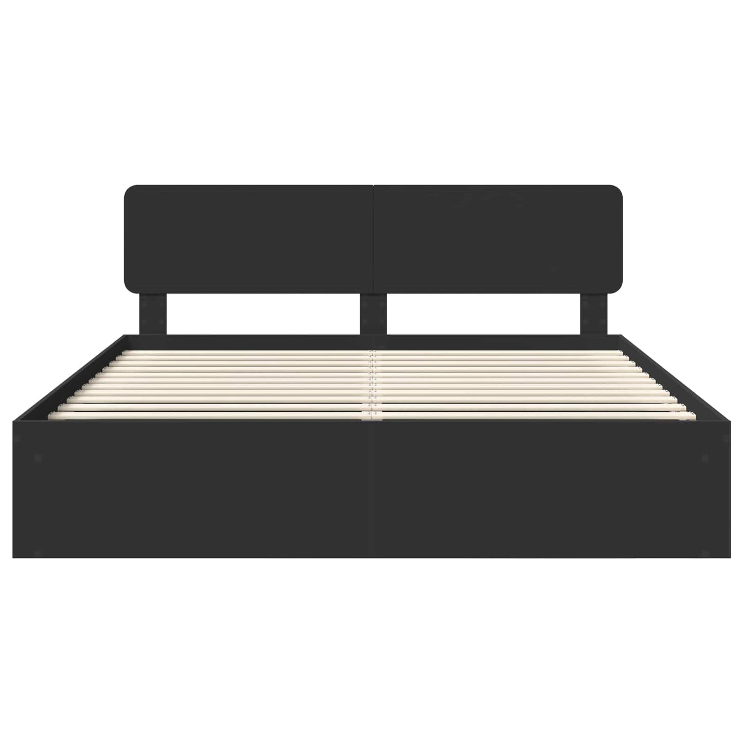 Bed Frame with Headboard Black 180 x 200 cm Solid Pine Wood