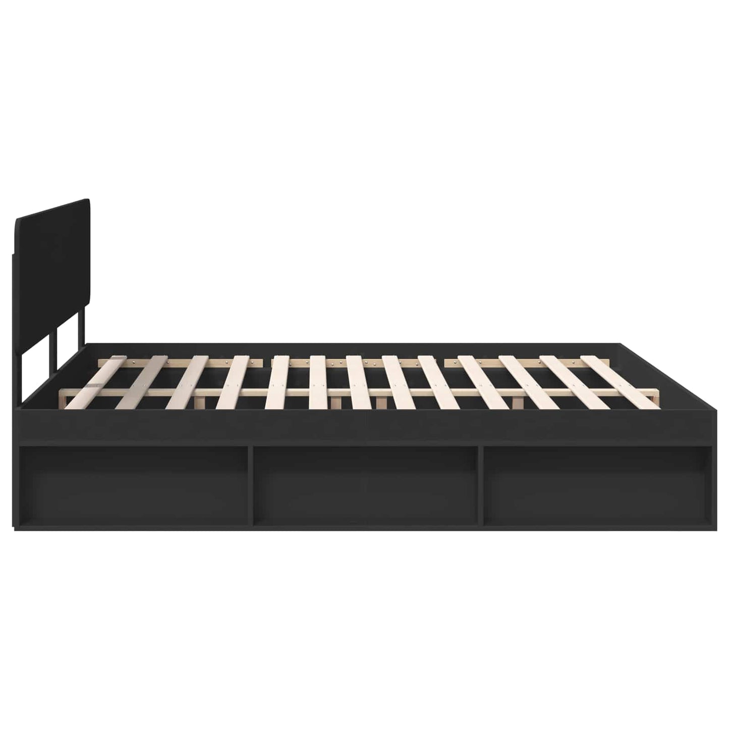 Bed Frame with Headboard Black 180 x 200 cm Solid Pine Wood