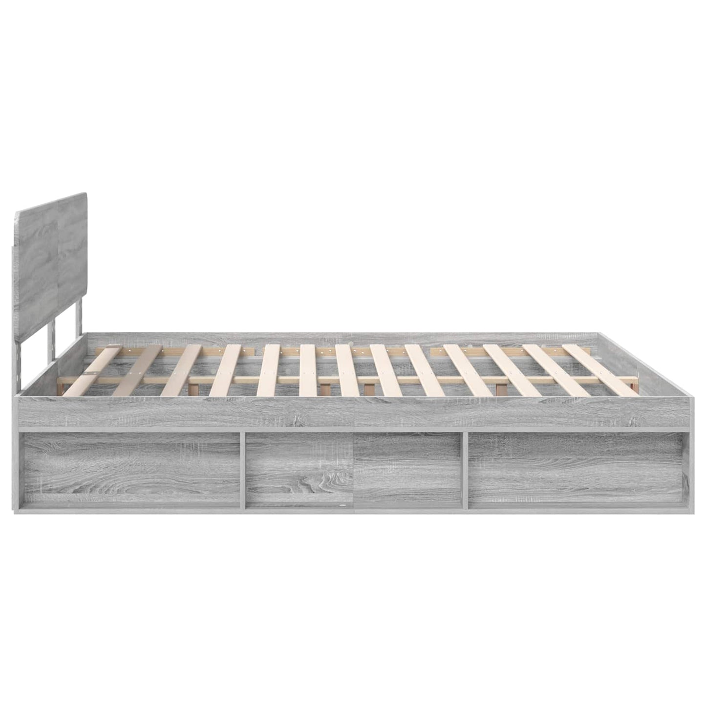 Bed Frame Grey Sonoma 180 x 200 cm Solid Pine Wood