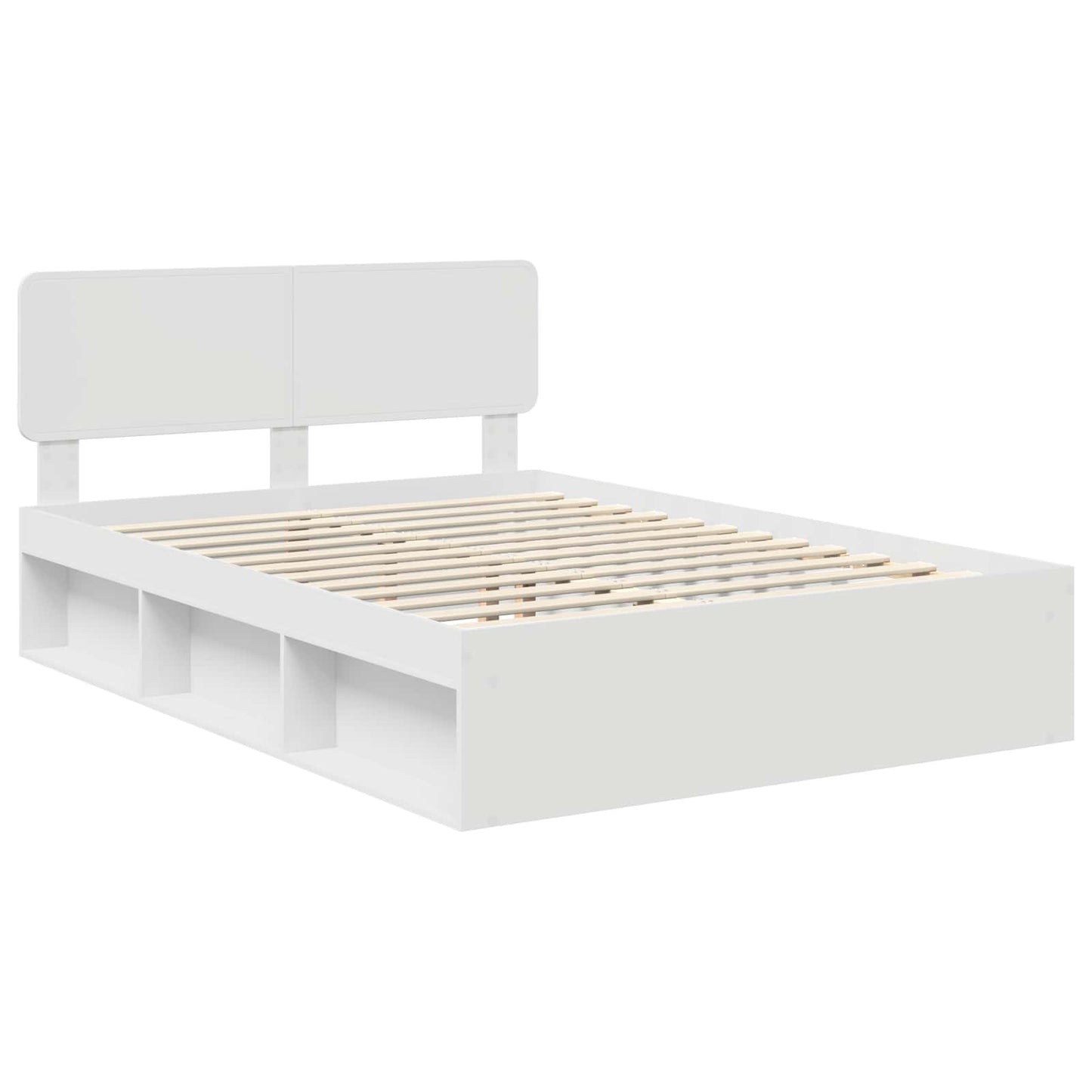 Bed Frame with Headboard White 160 x 200 cm Solid Pine Wood