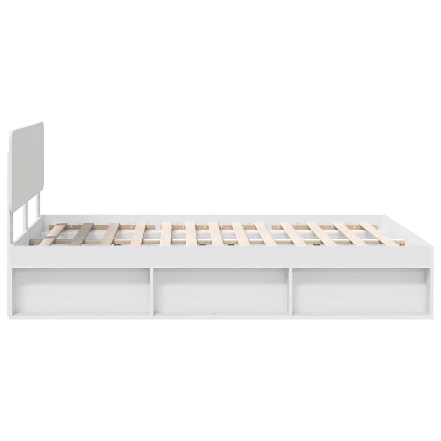 Bed Frame with Headboard White 160 x 200 cm Solid Pine Wood