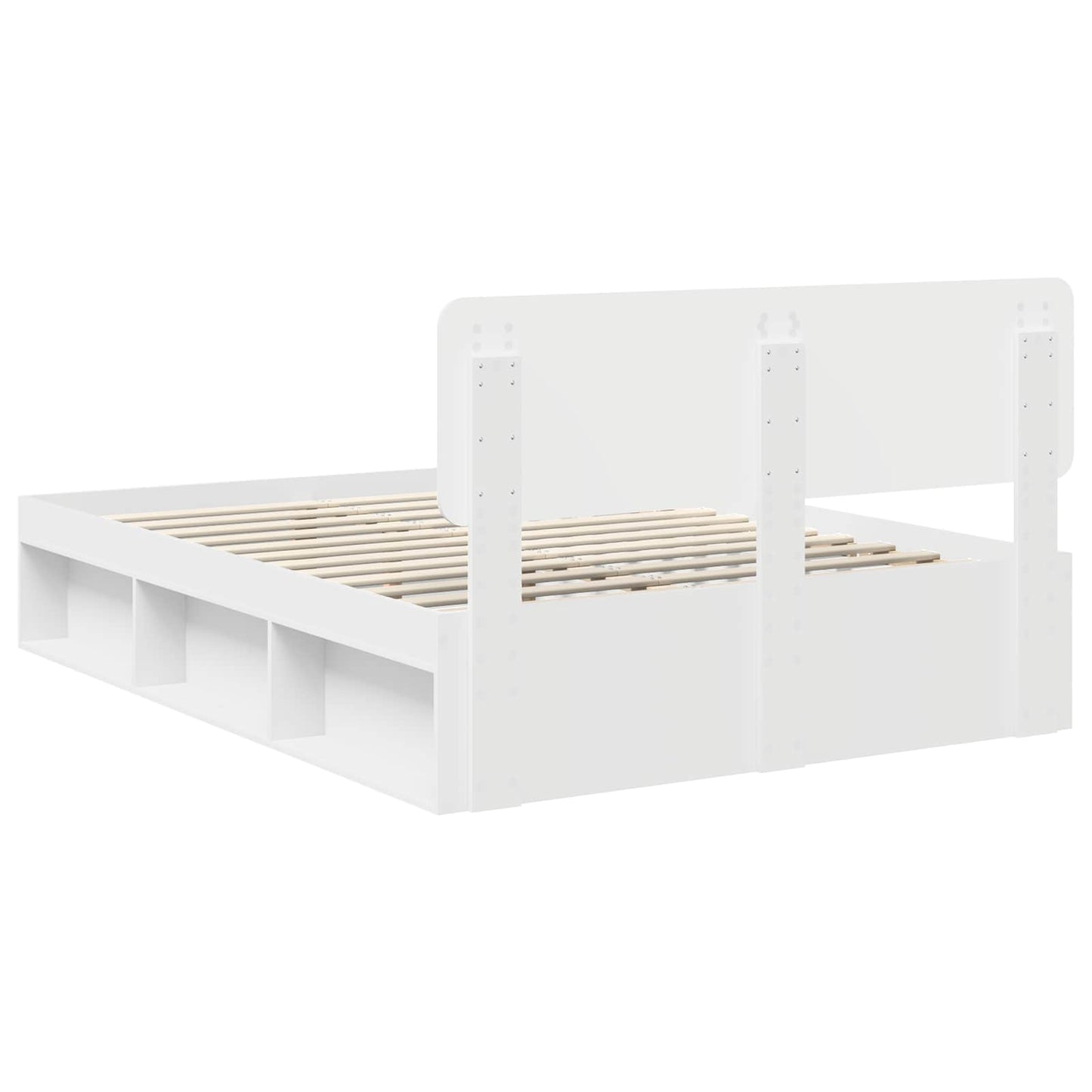 Bed Frame with Headboard White 150 x 200 cm Solid Pine Wood
