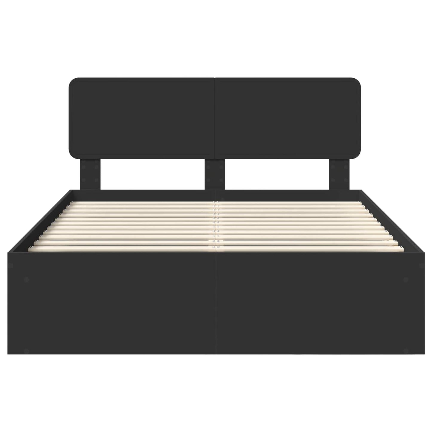 Bed Frame with Headboard Black 150 x 200 cm Solid Pine Wood