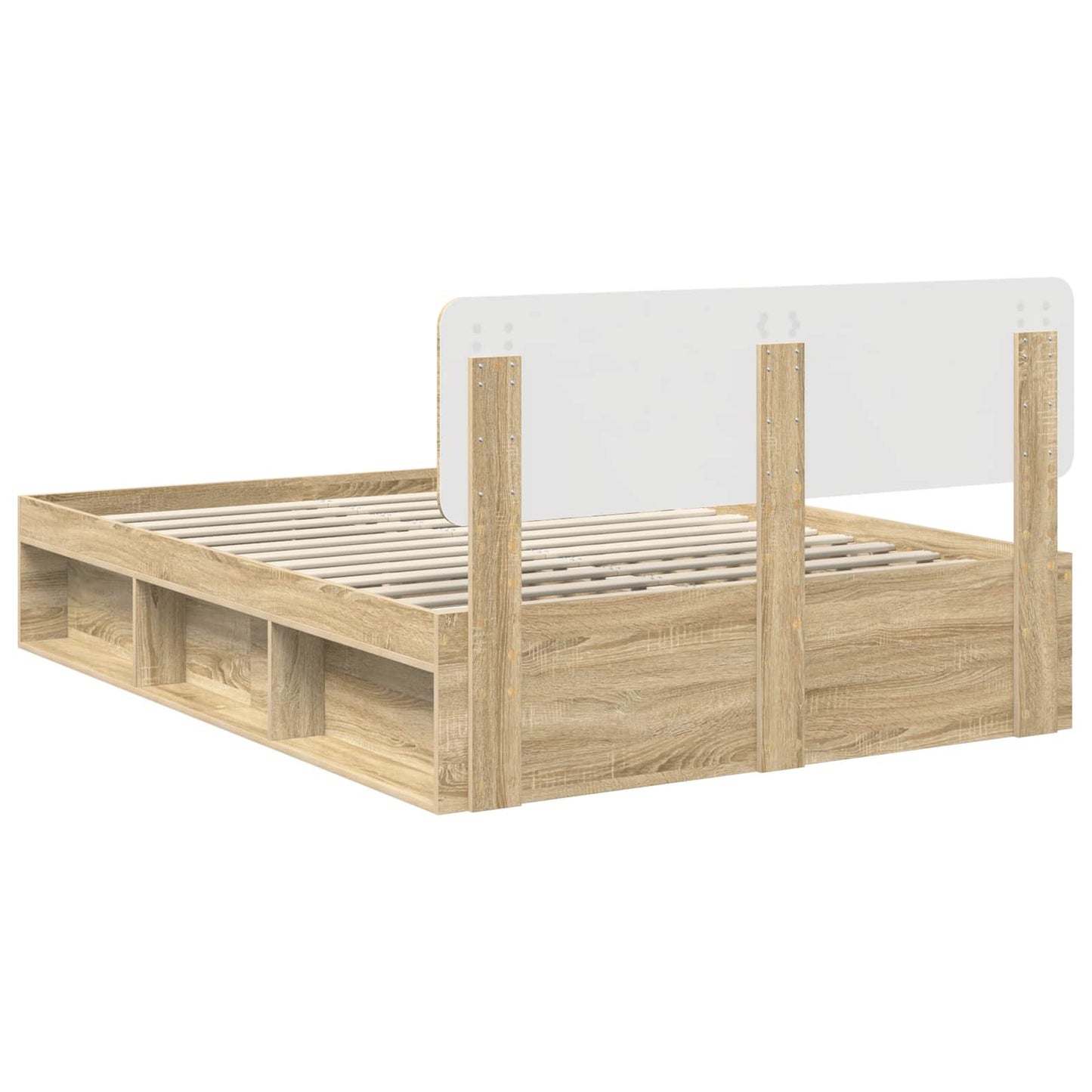 Bed Frame Sonoma Oak 150 x 200 cm Solid Pine Wood