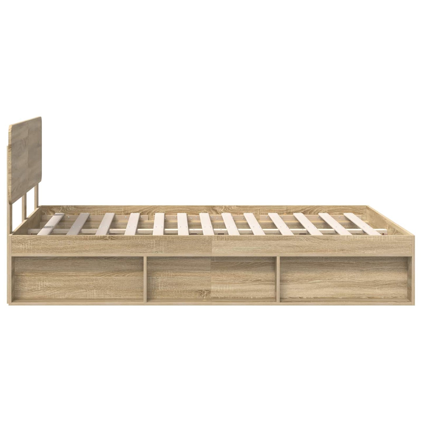 Bed Frame Sonoma Oak 150 x 200 cm Solid Pine Wood