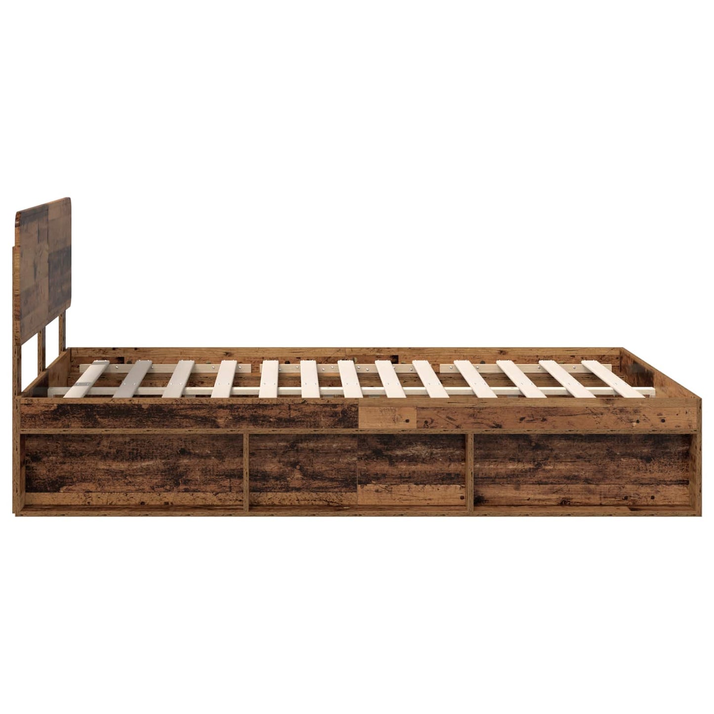 Bed Frame with Headboard Old Wood 150 x 200 cm Solid Pine Wood