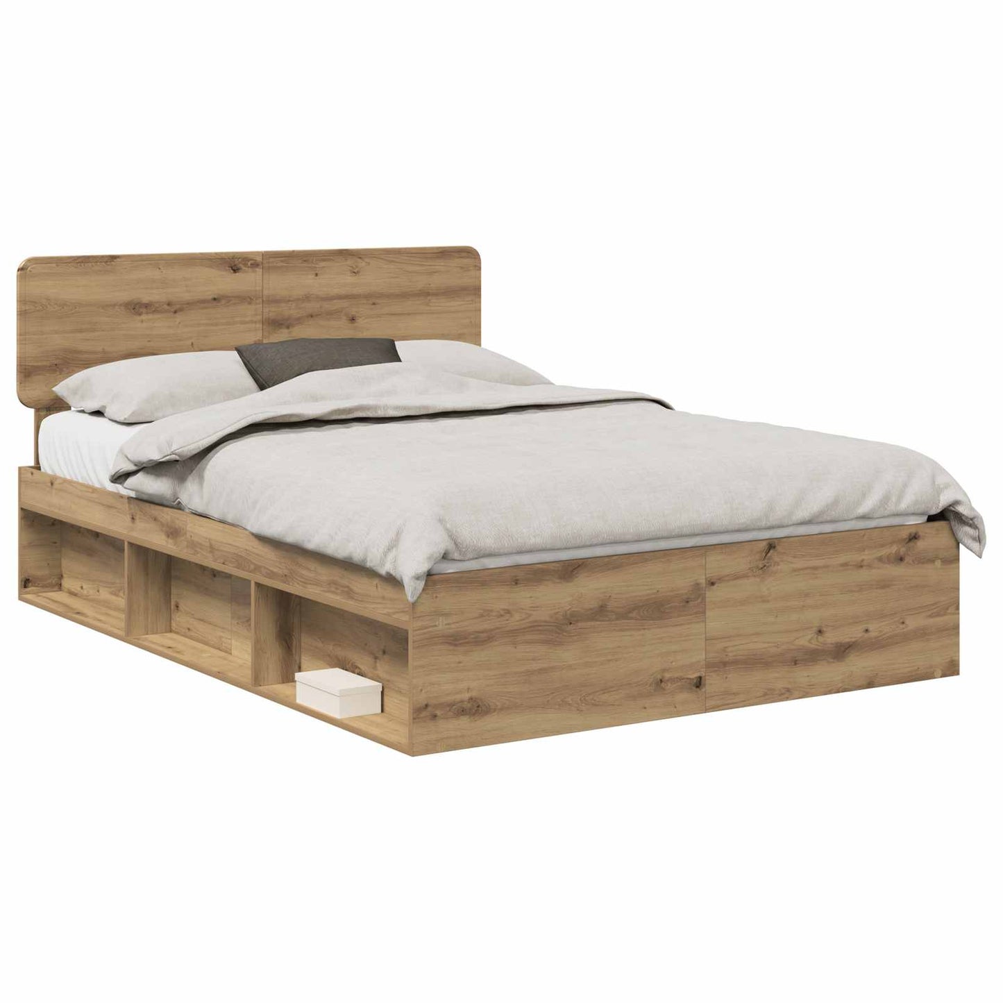 Bed Frame Artisian Oak 150 x 200 cm Solid Pine Wood