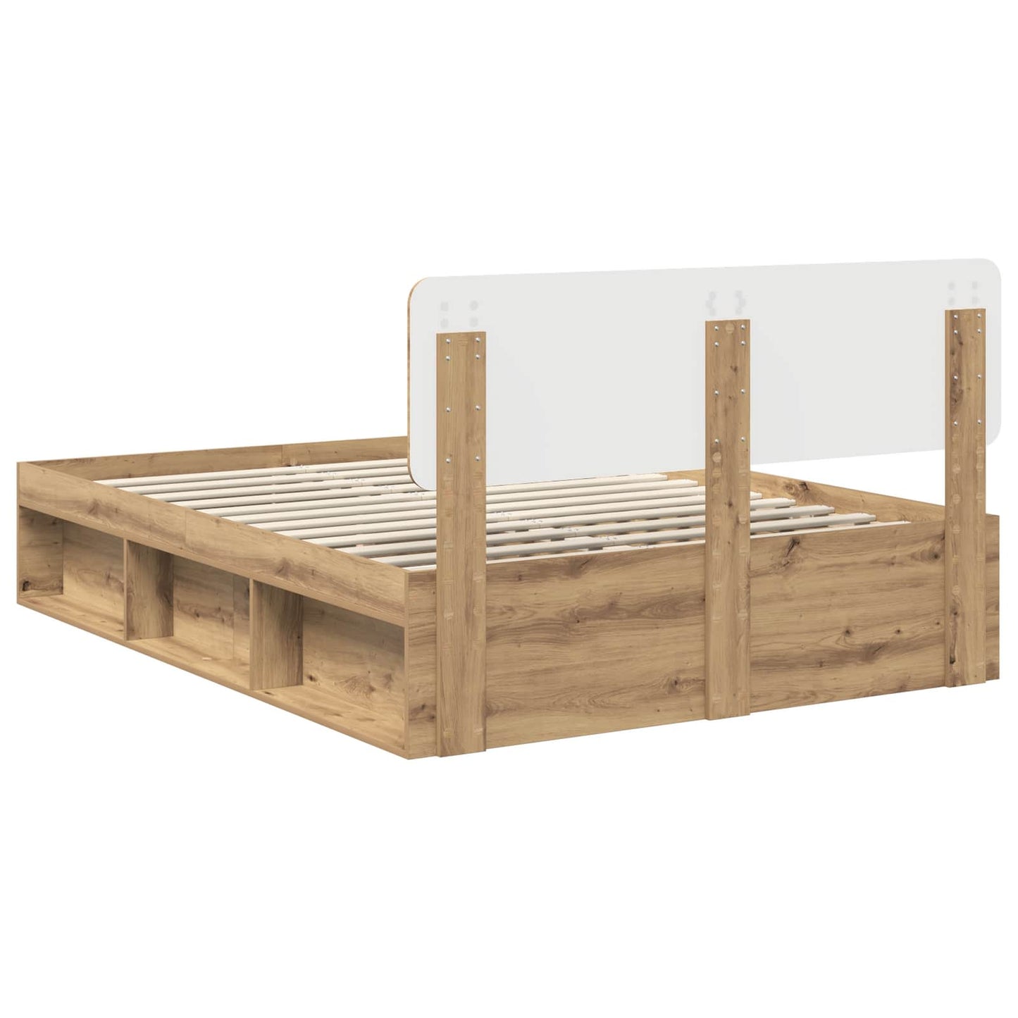 Bed Frame Artisian Oak 150 x 200 cm Solid Pine Wood