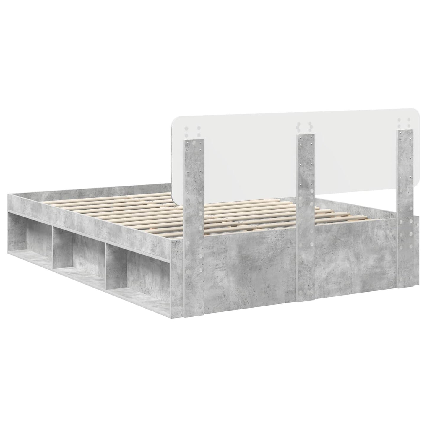 Bed Frame with Headboard Concerte 140 x 200 cm Solid Pine Wood