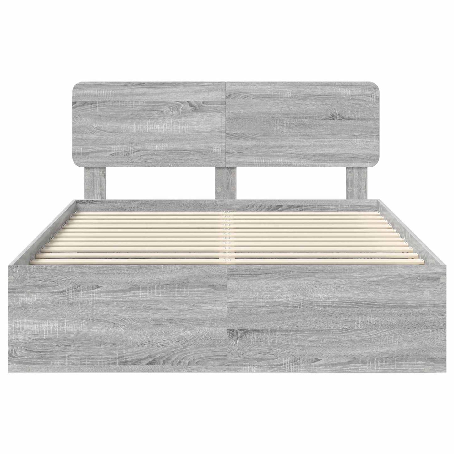 Bed Frame Grey Sonoma 140 x 200 cm Solid Pine Wood